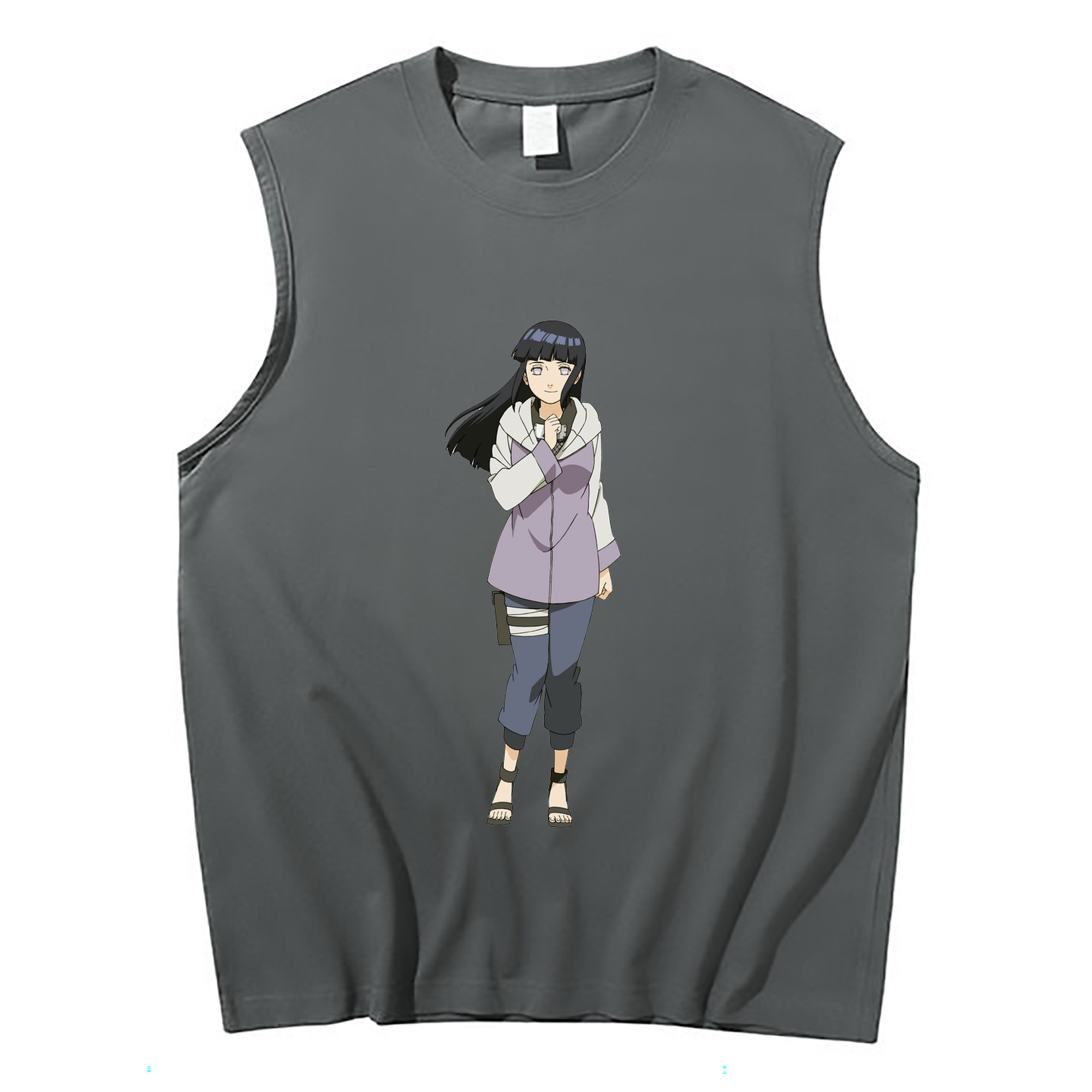 （画像用） NARUTO -ナルト- 日向ヒナタ Hyūga Hinata コットン100％タンクトップ（フロントプリント）